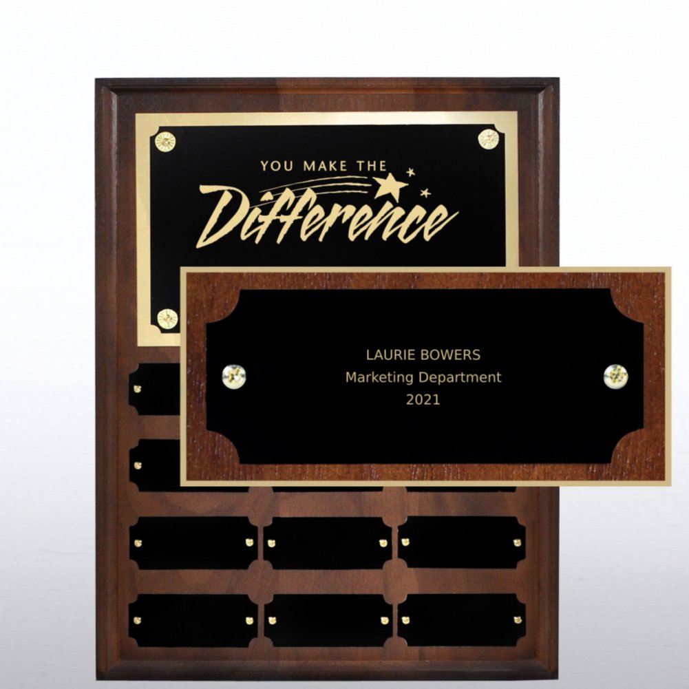 View larger image of Perpetual Plaque - Walnut - Personalized Nameplate